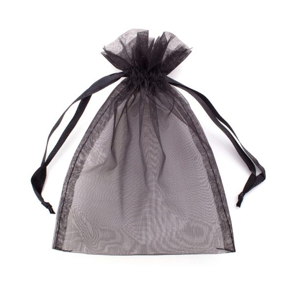 Avon Organza Bag (Black with Brown String)