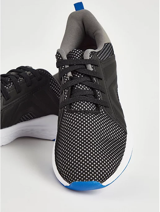 George Black Lace Up Mesh Trainers - Joggers