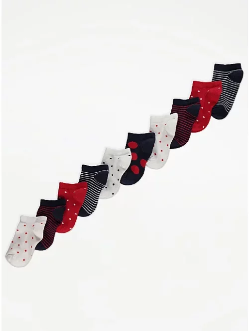 George Patterned Trainer Liner Ankle Socks (UK6-8.5/Euro 23-26)