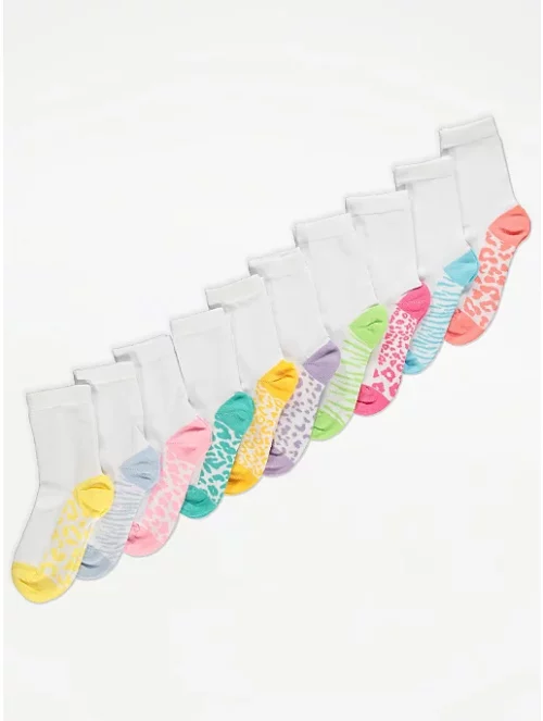 George Colourful Animal Print Socks (UK4-5.5/EURO 37-38.5)