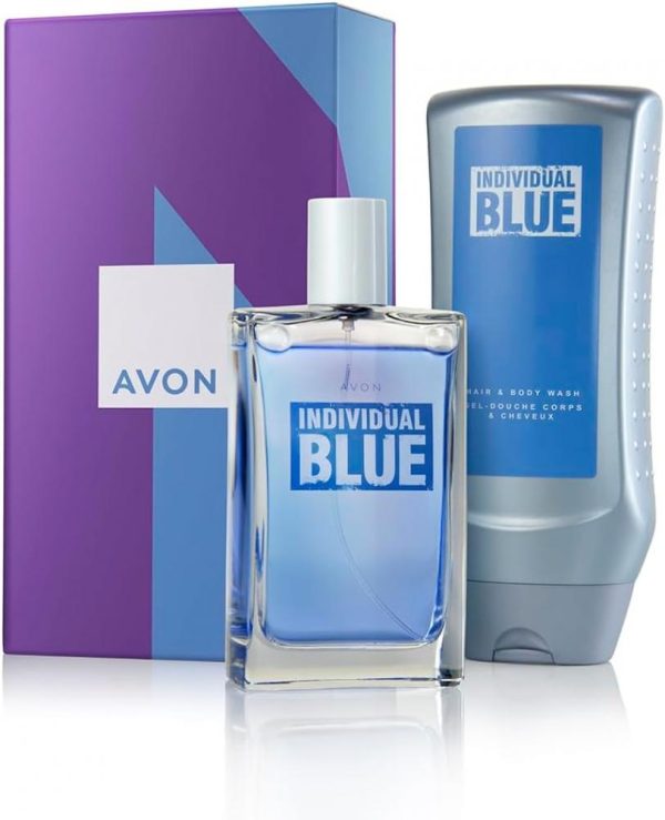 individual blue set2 Avon Perfume Individual Blue for Him Giftset